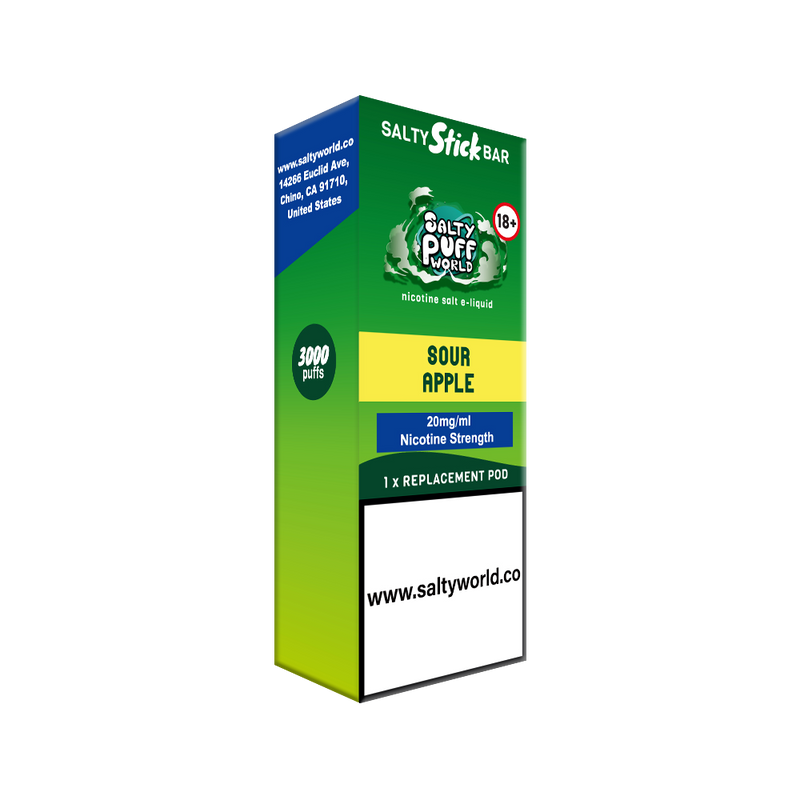 Sour Apple - Salty Stick Bar Replacement Pod 11.4mg/mL - Image 2