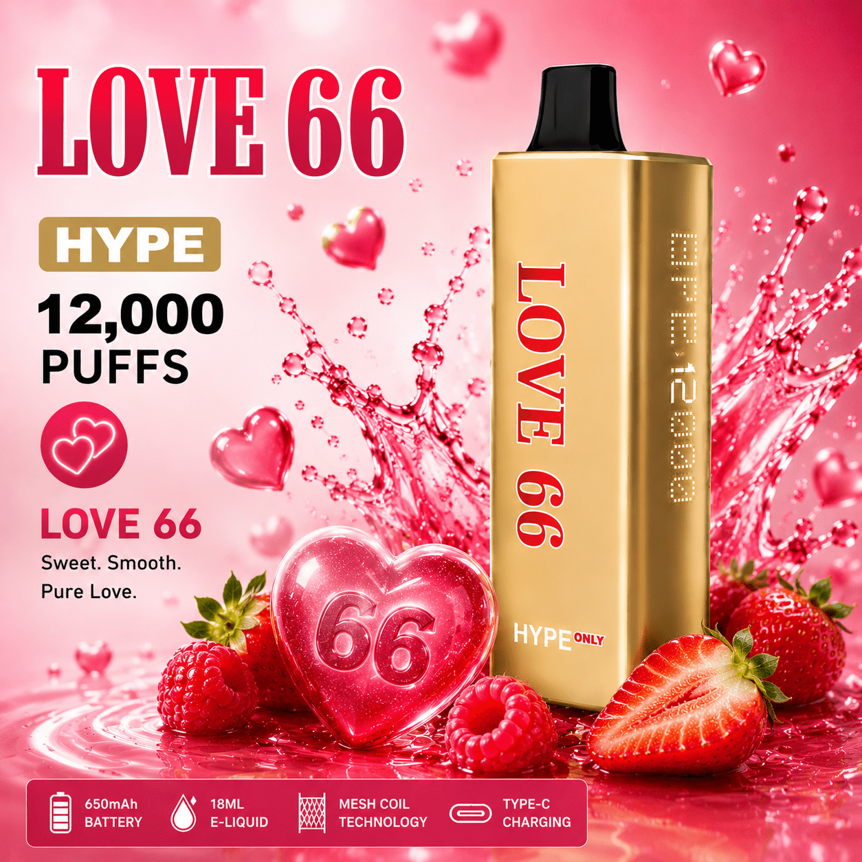 DOUBLE HAPPINESS HYPE LOVE 66 – 12000 PUFFS